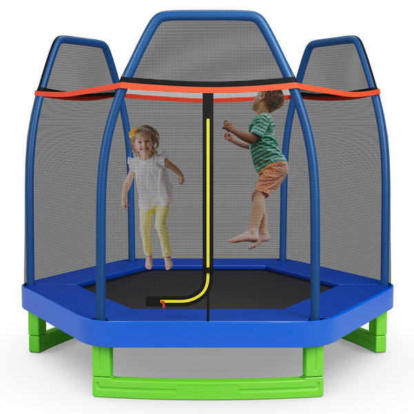 7 Feet Kids Recreational Bounce Jumper Trampoline - Safety Net