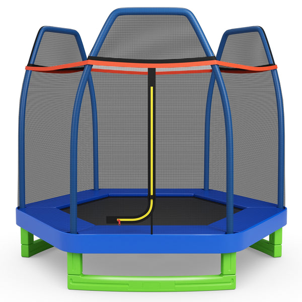 7 Feet Kids Recreational Bounce Jumper Trampoline - Safety Net