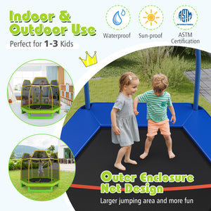 7 Feet Kids Recreational Bounce Jumper Trampoline - Safety Net