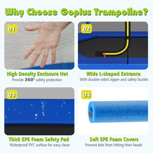 7 Feet Kids Recreational Bounce Jumper Trampoline - Safety Net