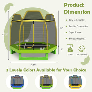 7 Feet Kids Recreational Bounce Jumper Trampoline - Safety Net