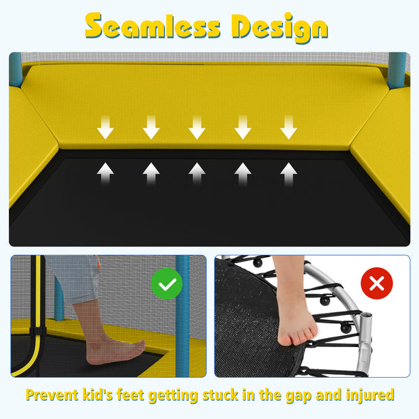 7 Feet Kids Recreational Bounce Jumper Trampoline - Safety Net