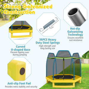 7 Feet Kids Recreational Bounce Jumper Trampoline - Safety Net