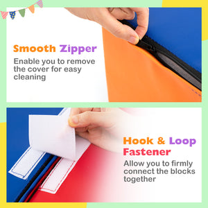 7-Piece Soft Foam Toddler Climbing Blocks Set PU Leather for 1+ Year Old