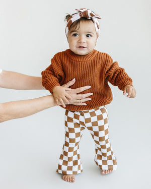 Checkered Flare Pants | Copper