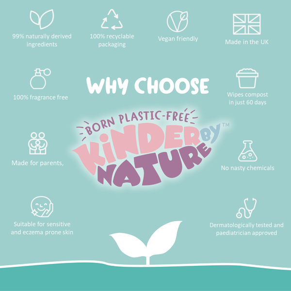 Kinder by Nature 100% Biodegradable Plant-Based Baby Wipes - 672 Count (12 packs of 56 wipes)