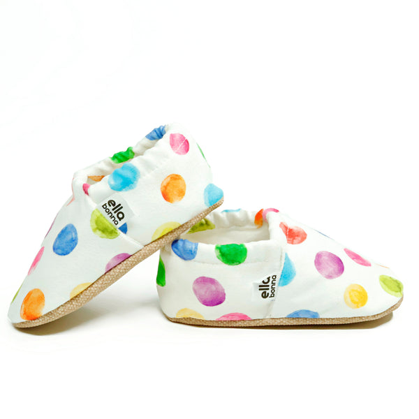 Ella Bonna Non-Slip Sole Color Dots Baby Booties, Home Boot Slippers Nursery Shoes