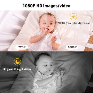 Simyke Smart Baby Monitor: 1080P Camera + 3.5” LCD Display, Smartwatch Connectivity