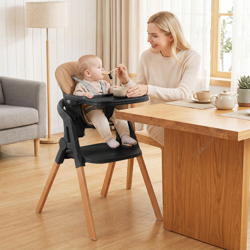 7-in-1 Convertible Foldable Baby High Chair with Adjustable Tray for Kids