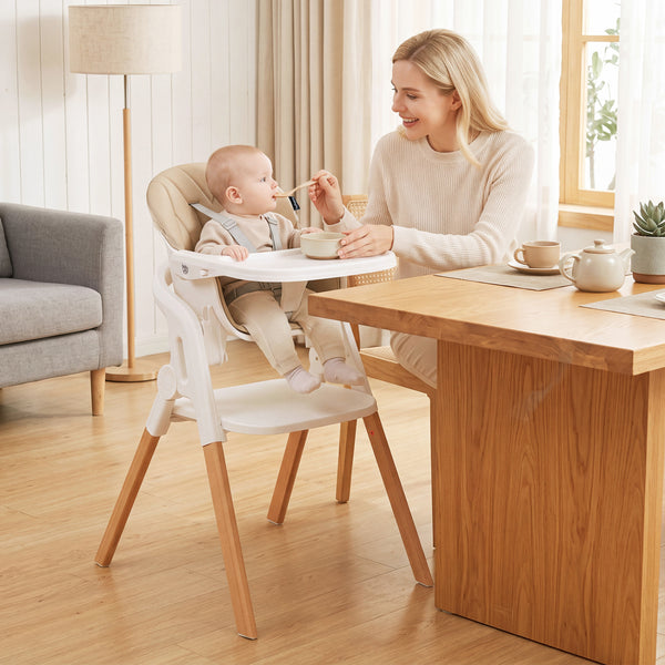 7-in-1 Convertible Foldable Baby High Chair with Adjustable Tray for Kids