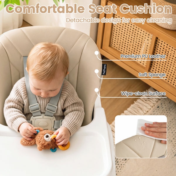 7-in-1 Convertible Foldable Baby High Chair with Adjustable Tray for Kids