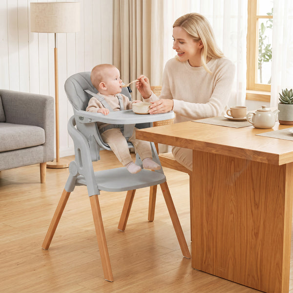 7-in-1 Convertible Foldable Baby High Chair with Adjustable Tray for Kids