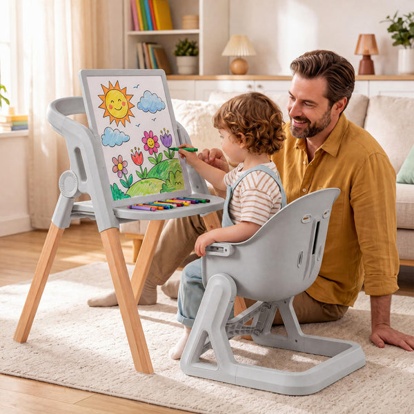 7-in-1 Convertible Foldable Baby High Chair with Adjustable Tray for Kids