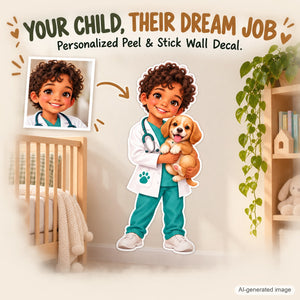 Personalized Veterinarian Wall Decal from Photo, Dream Job Sticker, image 2