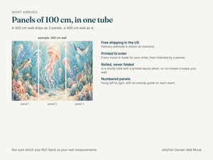 Watercolor Jellyfish Garden Ocean Wall Mural, image 8