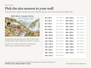 Watercolor Tunnel Waterfall Train Wall Mural, image 5