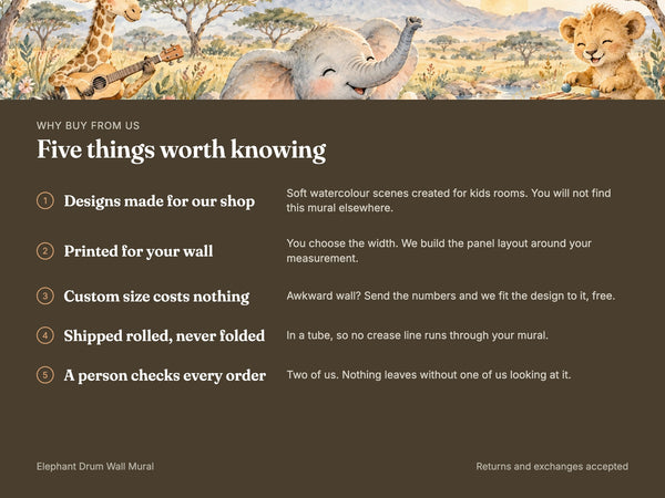 Watercolor Elephant Drum Wall Mural, image 10