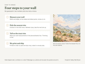 Watercolor Footprint Valley Dinosaur Wall Mural, image 6