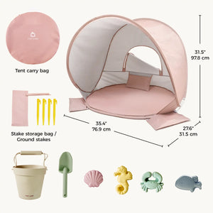 Tiny Land® One-Stop Beach Toy & Tent Set – Blush Pink