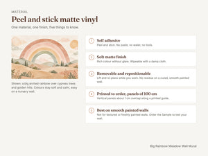 Watercolor Big Rainbow Meadow Wall Mural, image 6