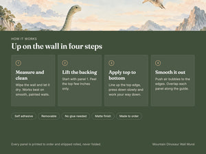 Watercolor Mountain Dinosaur Wall Mural, image 9