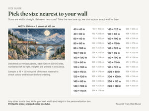 Watercolor Moonlit Train Wall Mural, image 5