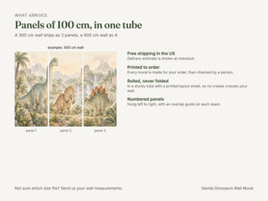 Watercolor Gentle Dinosaurs Wall Mural, image 5