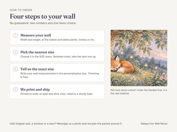 Watercolor Sleepy Fox Wall Mural, image 6