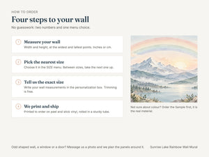 Watercolor Sunrise Lake Rainbow Wall Mural, image 5