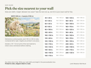 Watercolor Lamb Meadow Farm Wall Mural, image 5