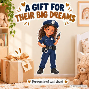 Personalized Police Officer Wall Decal from Photo, Dream Job Sticker, image 9