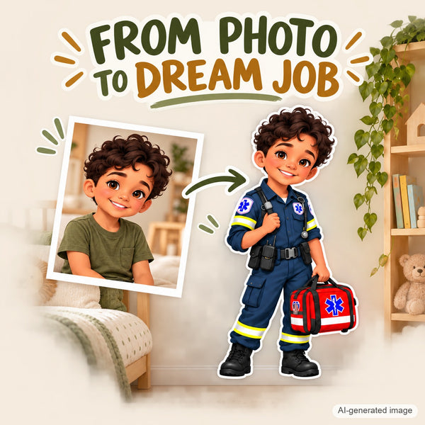 Personalized Paramedic Wall Decal from Photo, Dream Job Sticker, image 4