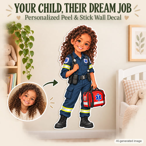 Personalized Paramedic Wall Decal from Photo, Dream Job Sticker, image 1