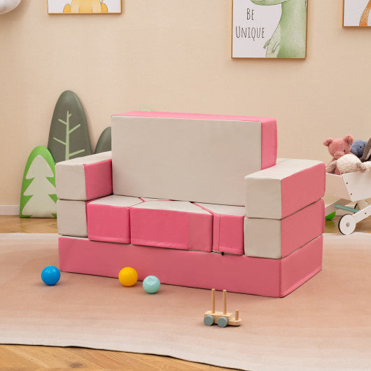 8 Pieces 4-in-1 Crawl Climb Foam Shapes Toddler Kids Playset