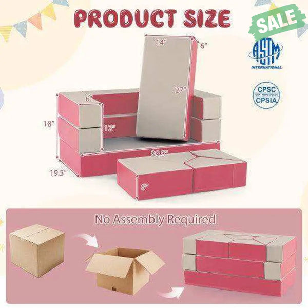 8 Pieces 4-in-1 Crawl Climb Foam Shapes Toddler Kids Playset Multicolor Kids Chairs & Seating