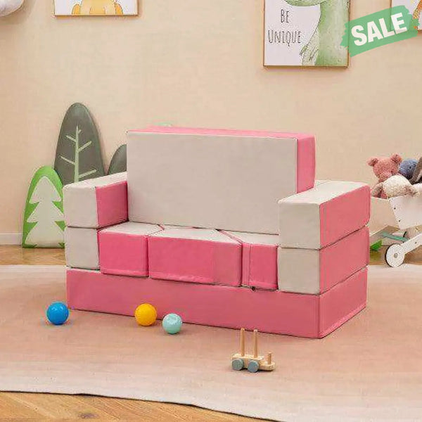 8 Pieces 4-in-1 Crawl Climb Foam Shapes Toddler Kids Playset Multicolor Kids Chairs & Seating