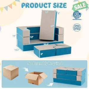 8 Pieces 4-in-1 Crawl Climb Foam Shapes Toddler Kids Playset Multicolor Kids Chairs & Seating