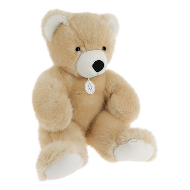 MARTIN Beige Plush Bear 50 cm, soft and cuddly, made in France - perfect baby gift and nursery decor.