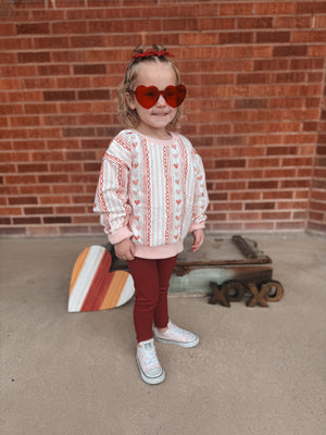 Laced with Love Crewneck Sweatshirt for babies, shown from angle 2, soft and stylish for cozy comfort.