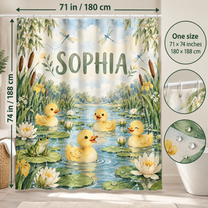 Duck Pond personalized shower curtain size 71 x 74 inches