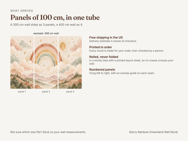 Watercolor Starry Rainbow Dreamland Wall Mural, image 7