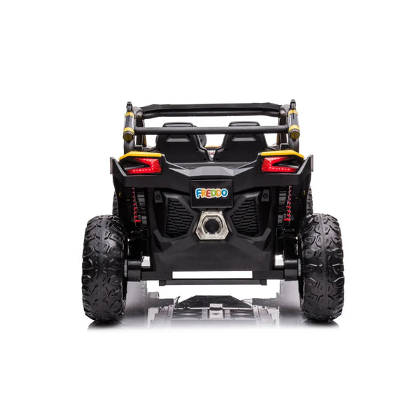 24V 4x4 Freddo Storm UTV 2 Seater ride-on car for kids, angled view showcasing its design and features.