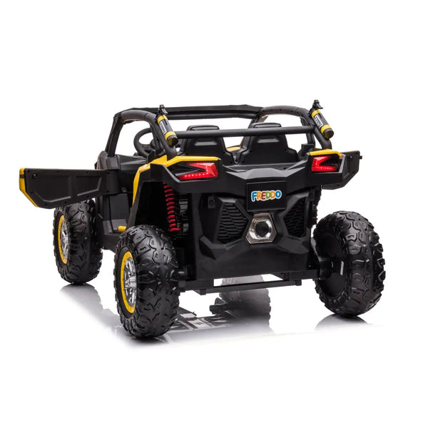 24V 4x4 Freddo Storm UTV 2 Seater ride-on car for kids, angled view showcasing its design and features.