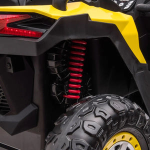24V 4x4 Freddo Storm UTV 2 Seater ride-on car for kids, angled view showcasing its design and features.