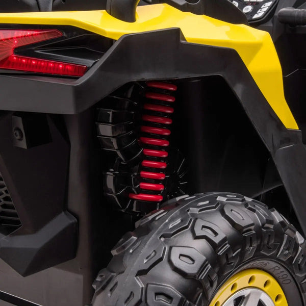 24V 4x4 Freddo Storm UTV 2 Seater ride-on car for kids, angled view showcasing its design and features.