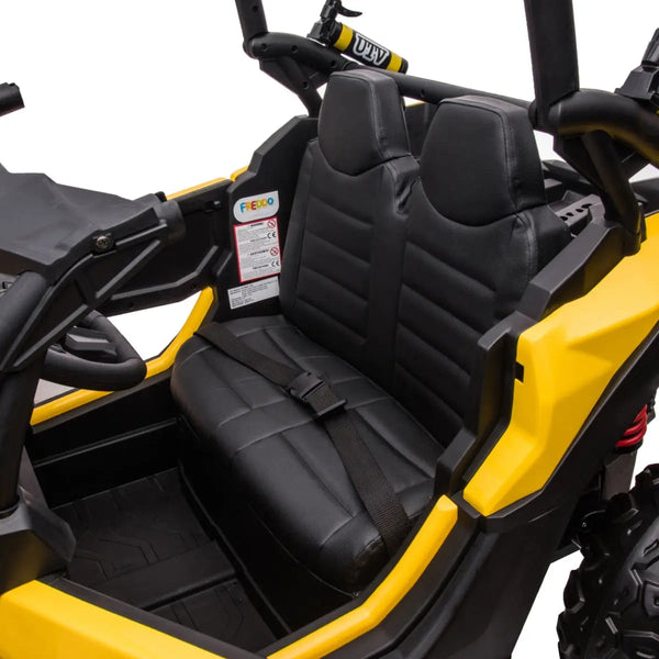 24V 4x4 Freddo Storm UTV 2 Seater ride-on car for kids, angled view showcasing its design and features.