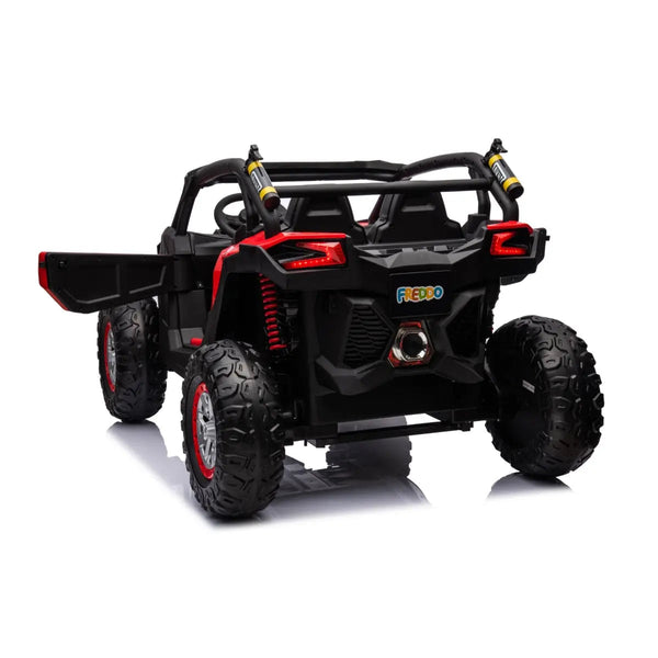 24V 4x4 Freddo Storm UTV 2 Seater ride-on car for kids, shown from angle 9, perfect for outdoor adventures.
