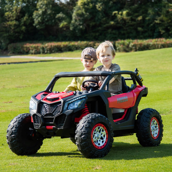 24V 4x4 Freddo Storm UTV 2 Seater ride-on car for kids, showcasing sleek design and vibrant colors from angle 4.