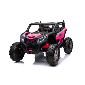 24V 4x4 Freddo Storm UTV 2 Seater ride-on car for kids, angled view showcasing its vibrant design and sturdy build.