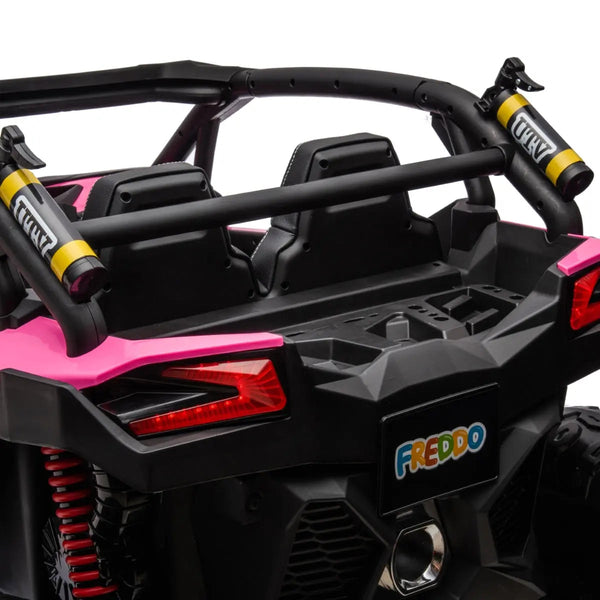 24V 4x4 Freddo Storm UTV 2 Seater ride-on car for kids, angled view showcasing its design and features.